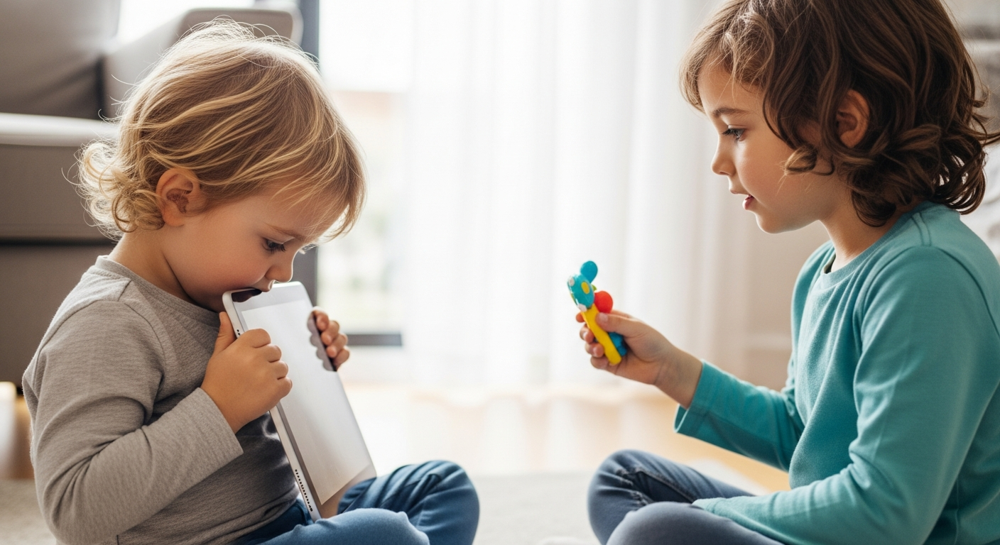 Imagen de portada: ¿Puede el Exceso de Tiempo Frente a las Pantallas Causar Retraso en el Habla?