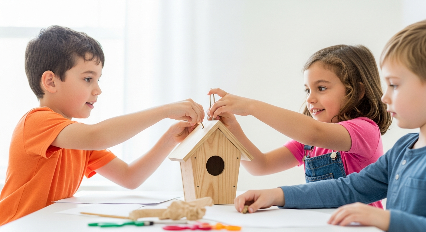 Joyful Creations: An Easy Birdhouse Craft for Kids cover image