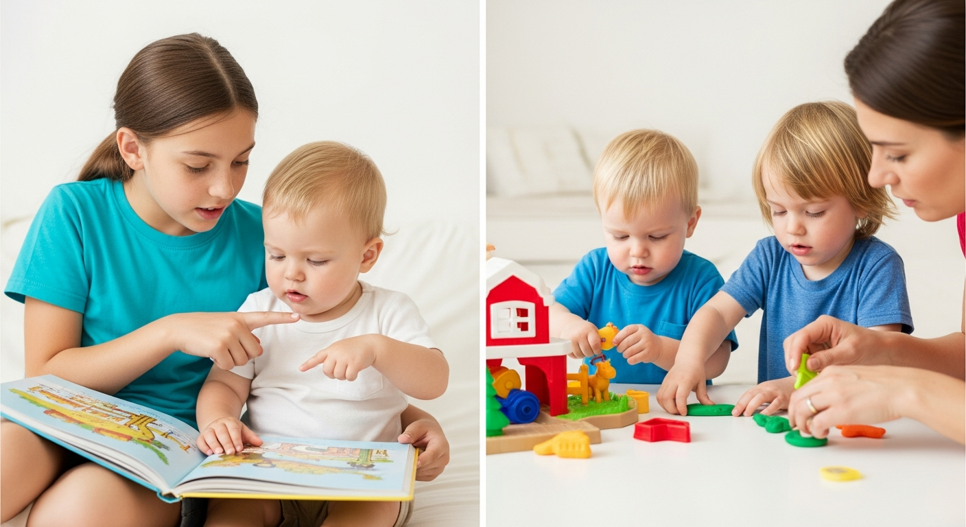 Imagen de la portada de Ayudando a tu hijo cuando el habla de los niños pequeños se retrasa
