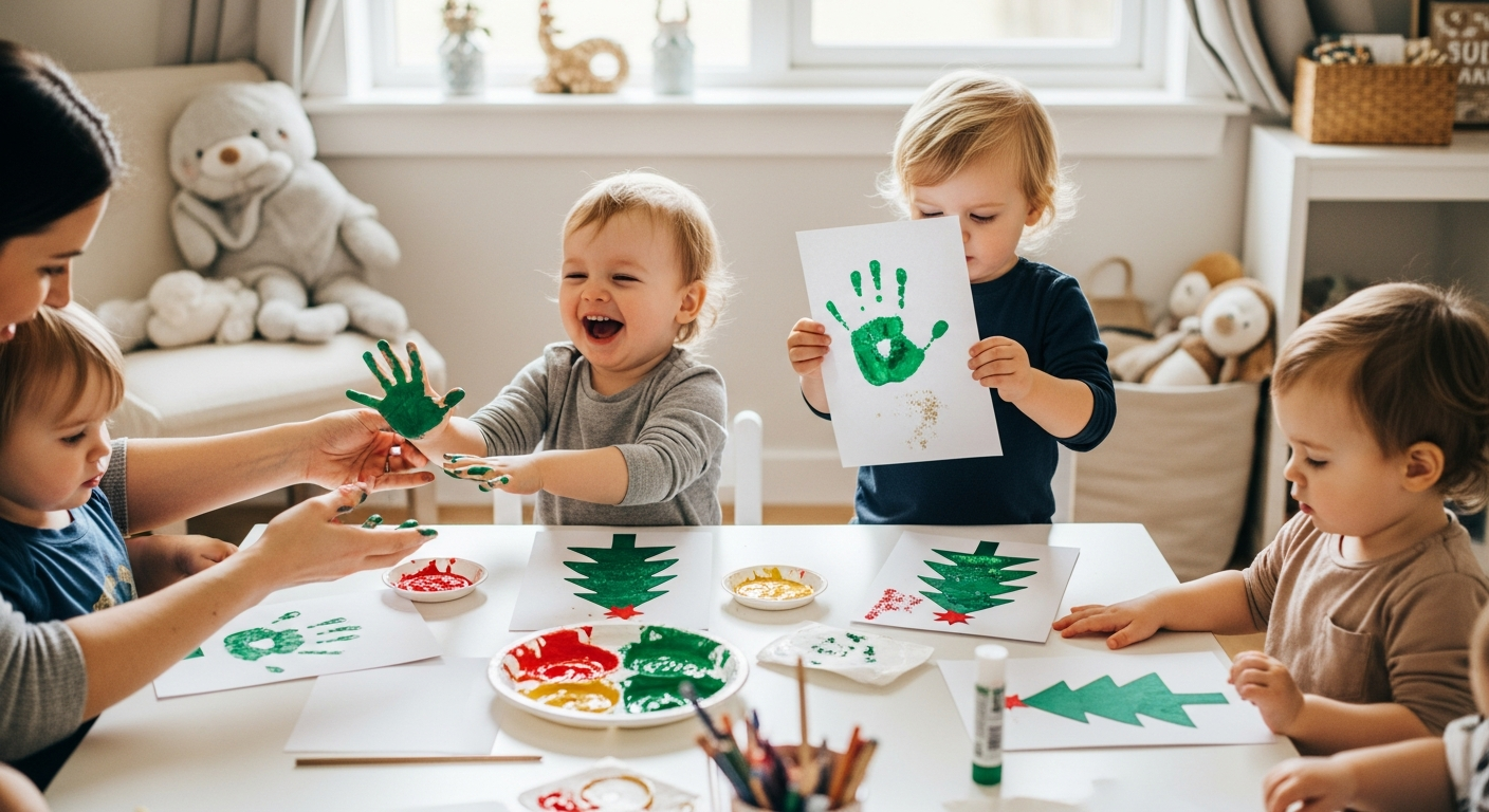Toddler Handprint Christmas Crafts: Creating Memories and Language Milestones cover image