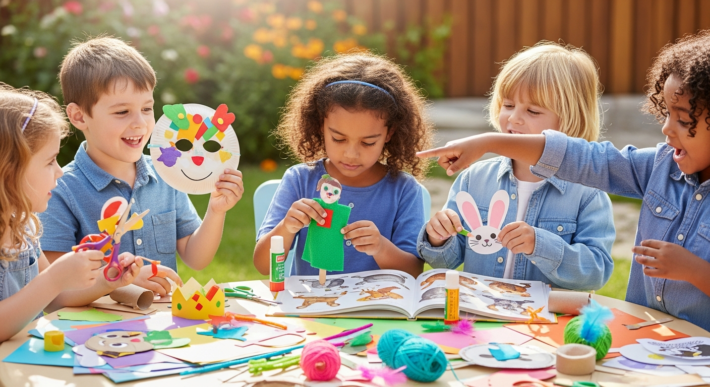 Imagen de portada de Creando Alegría: Manualidades Sencillas para Niños Pequeños y Diversión con el Lenguaje