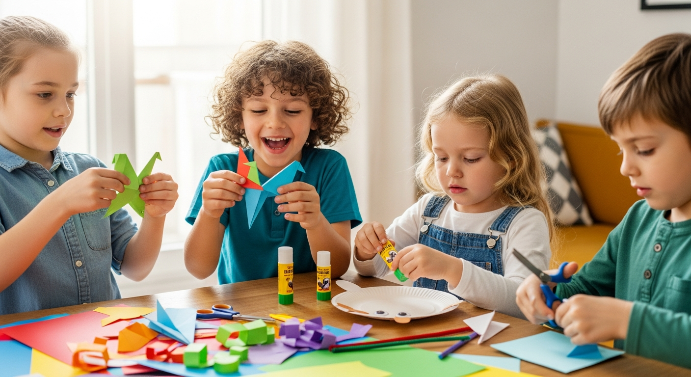 Easy Paper Crafts for Kids: Fun, Speech & Family Bonds cover image