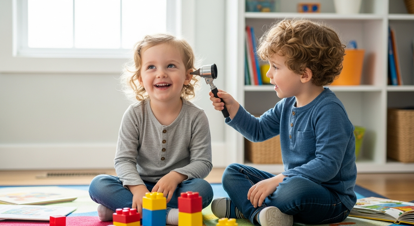 ¿Puede el líquido en los oídos causar retraso en el habla? Imagen de portada con información para padres