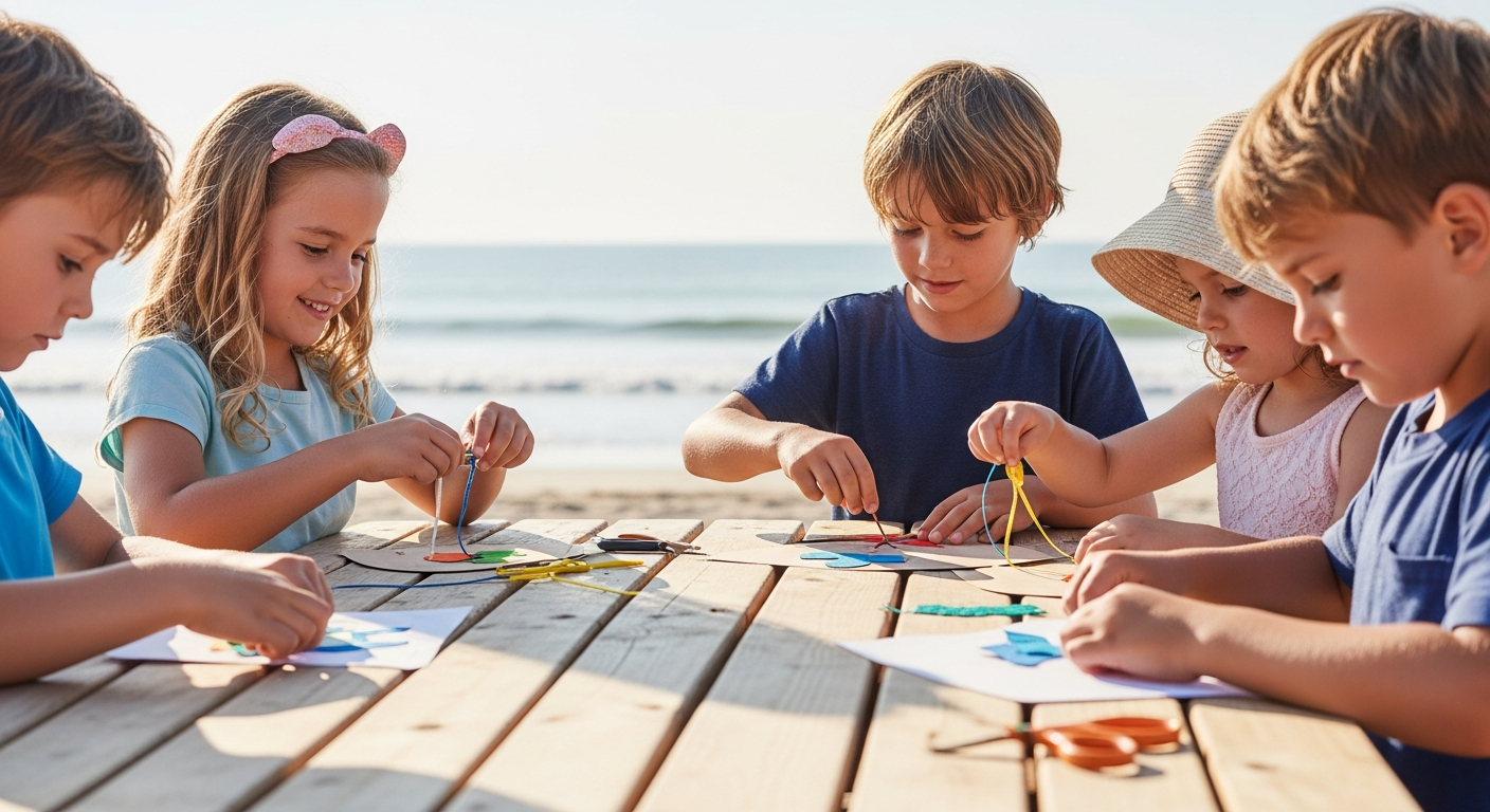 Imagen de portada de 15 Manualidades Creativas de Playa para Niños Pequeños para un Aprendizaje de Verano Alegre