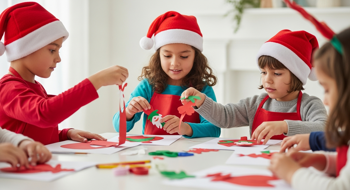 Imagen de portada de Manualidades Navideñas Alegres para Niños Pequeños: Diversión y Aprendizaje en las Fiestas