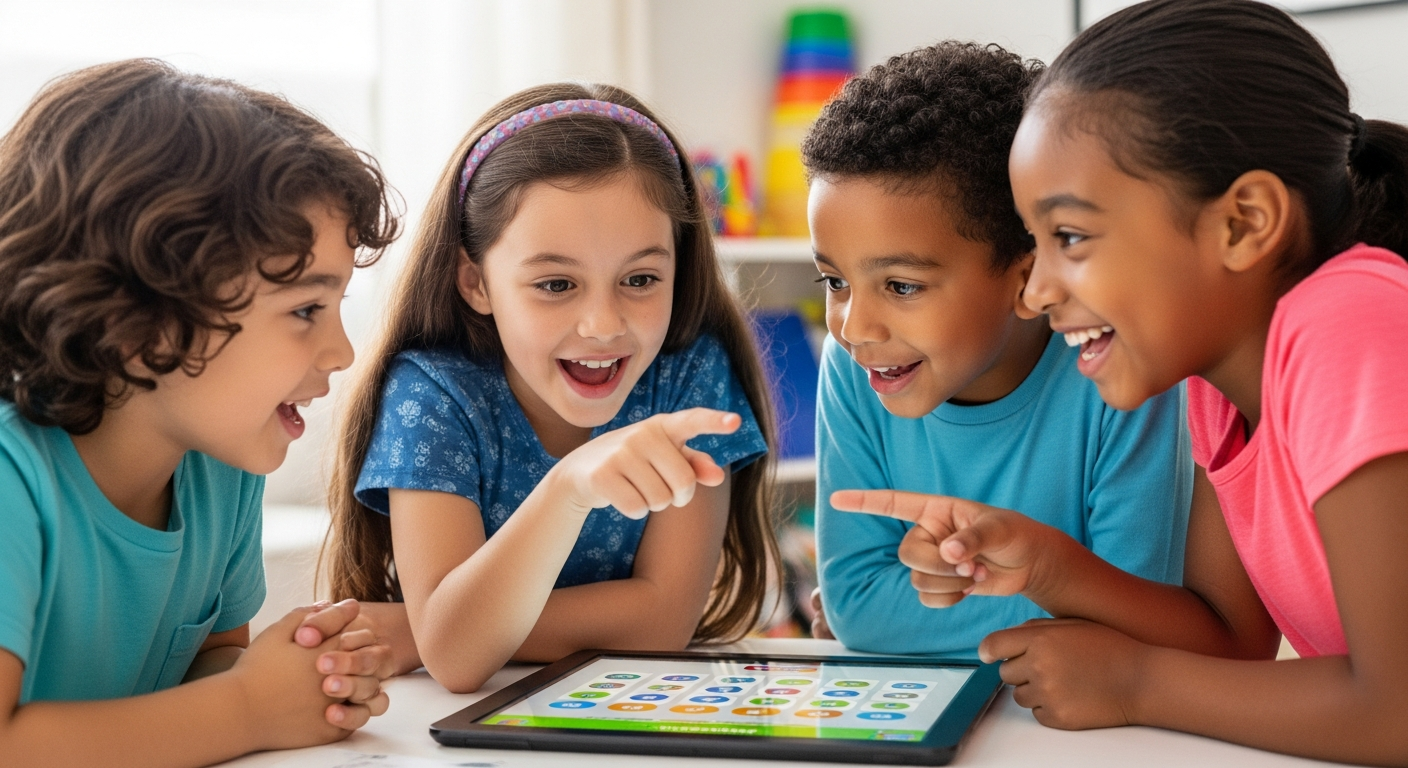 Habilidades del habla y diversión: Imagen de portada de Juegos de computadora gratuitos para niños