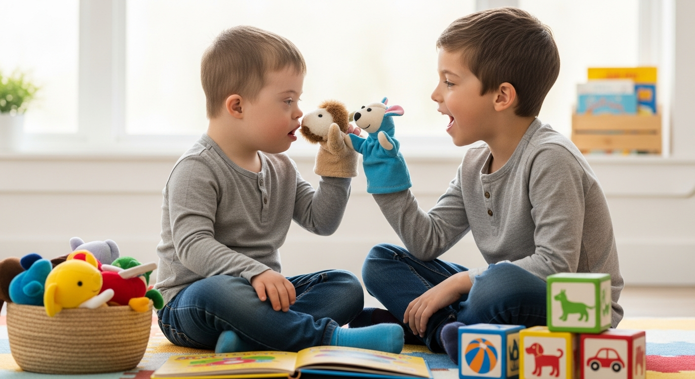 Imagen de la portada de Apoyo para el retraso del habla en niños con síndrome de Down