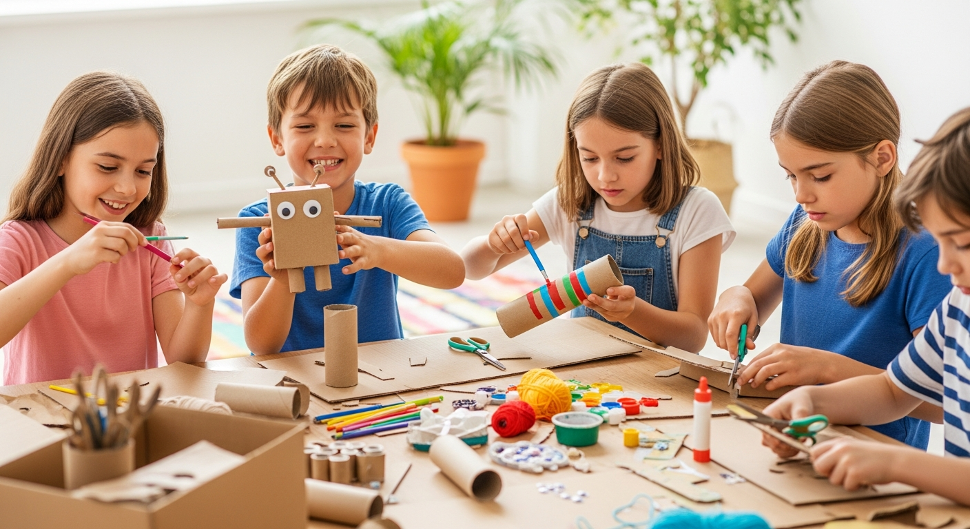 Unlock Imagination: Easy Cardboard Crafts for Kids cover image