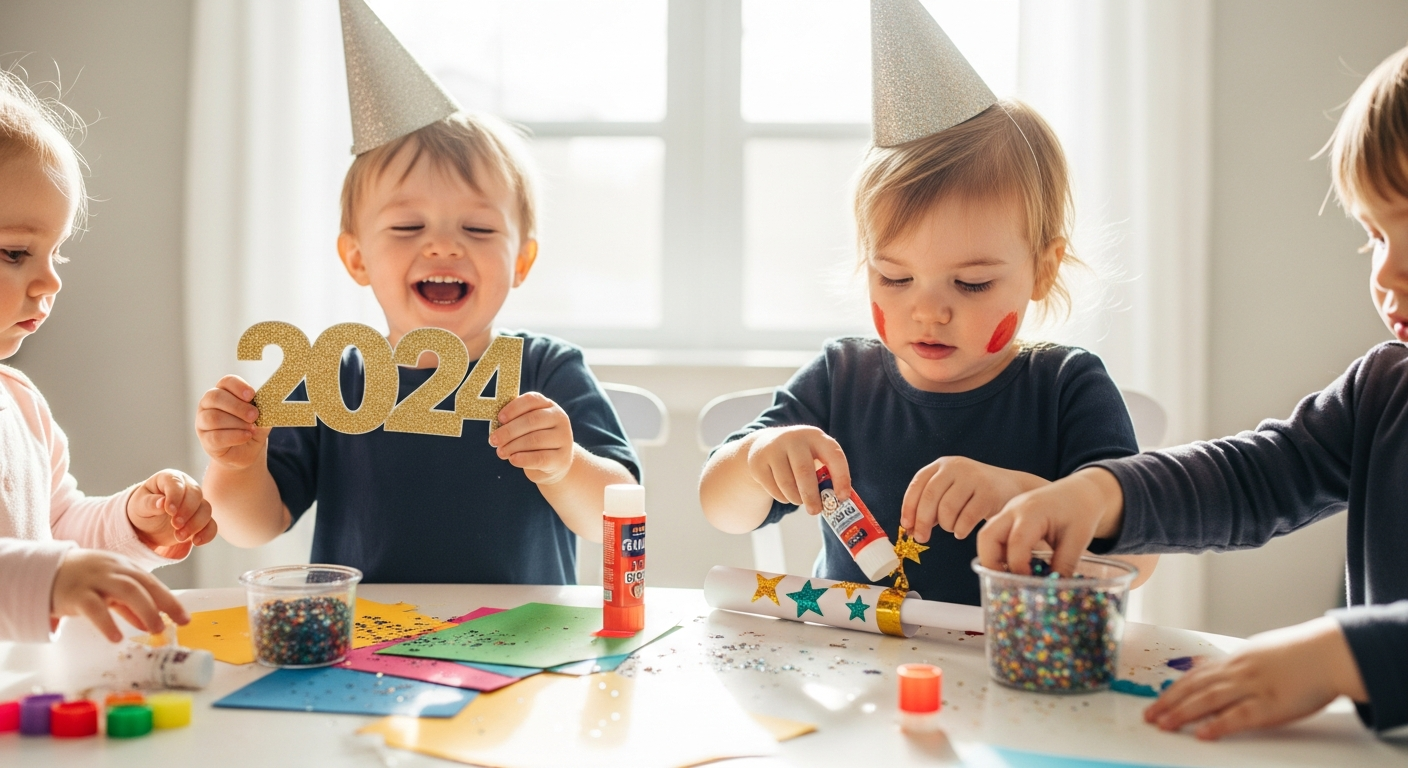 Sparkly New Year’s Eve Toddler Crafts for Home Fun cover image