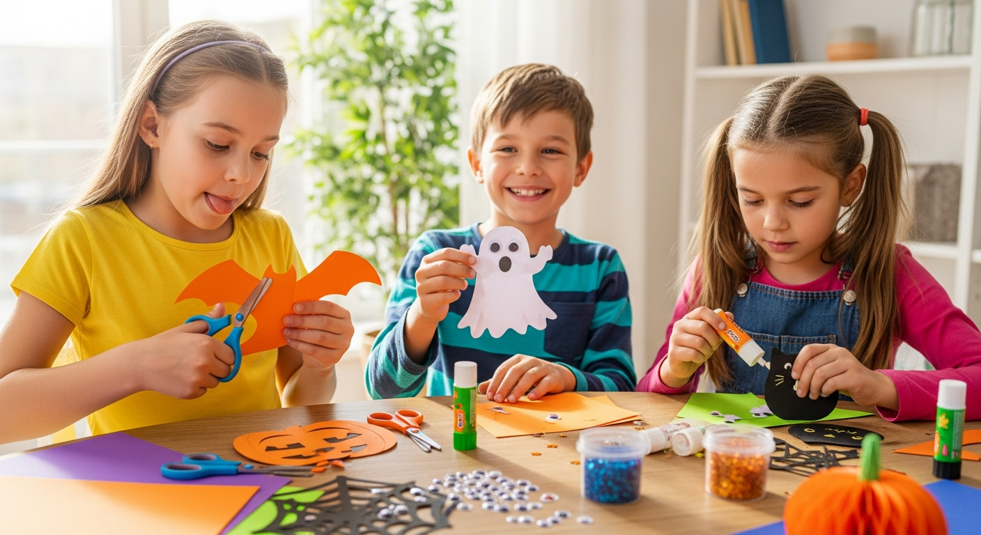 Spooky Fun: Easy Halloween Paper Crafts for Kids cover image