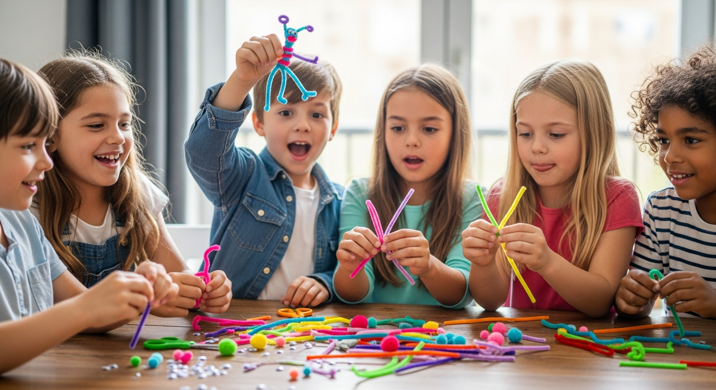 Fun & Easy Pipe Cleaner Crafts for Kids cover image
