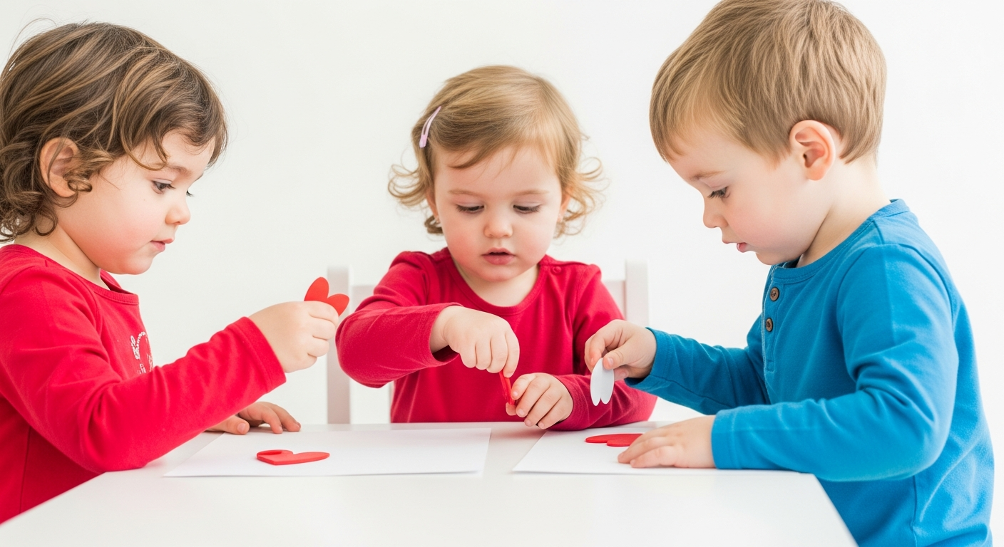Titelseite: Fröhliche Kleinkind-Aktivitäten zum Valentinstag