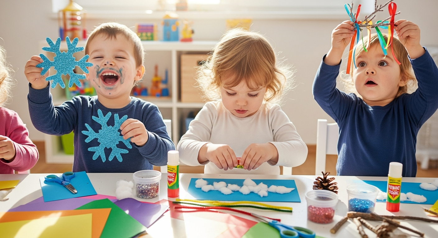 Fun Toddler Crafts for January: Winter Creative Play cover image