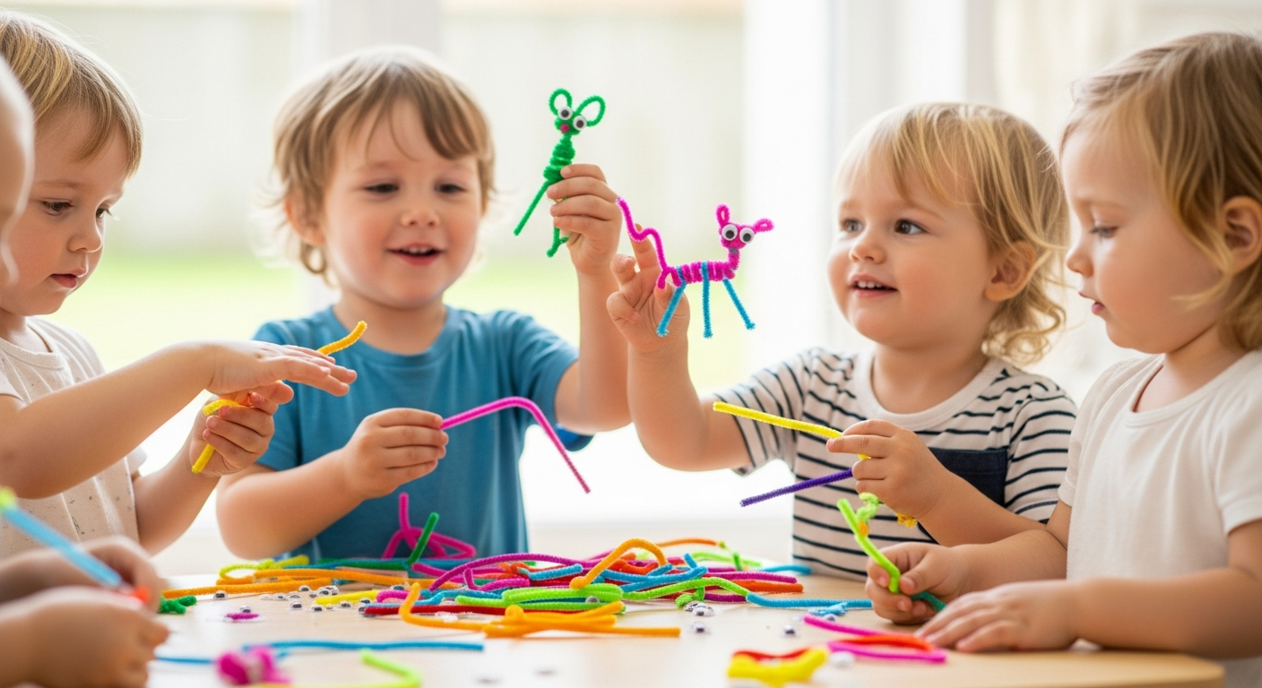 Simple and Creative Pipe Cleaner Toddler Crafts cover image