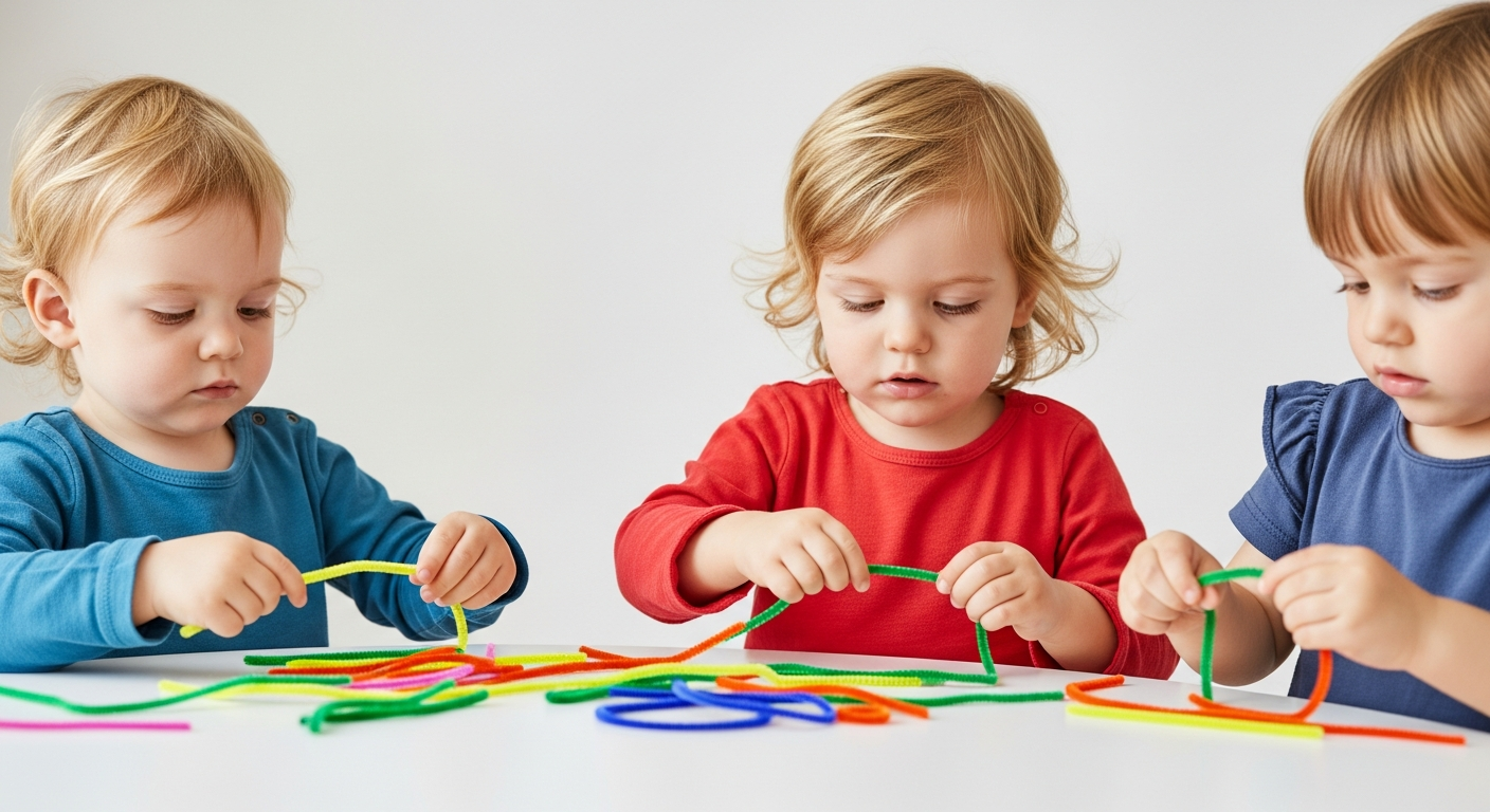 Imagen de la portada de Manualidades divertidas y fáciles con limpiapipas para niños pequeños