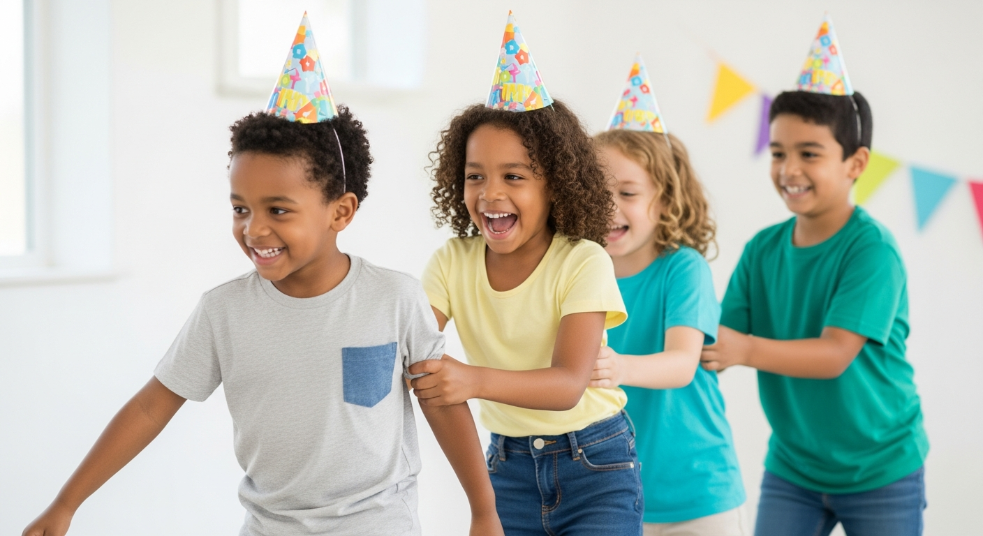 Joyful Kids Birthday Party Games: Sparking Laughter & Language cover image