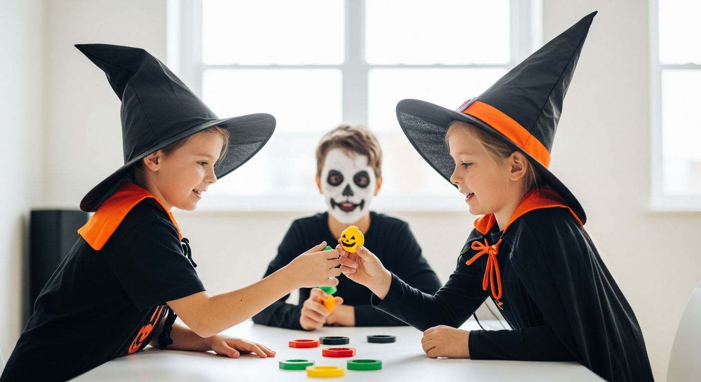 Diversión de miedo: Imagen de portada de Juegos de Halloween para niños y crecimiento de la comunicación