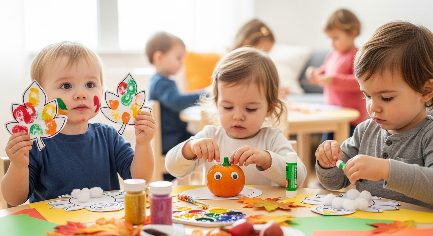 Imagen de portada de 20 Manualidades fáciles para niños pequeños con temática de Acción de Gracias