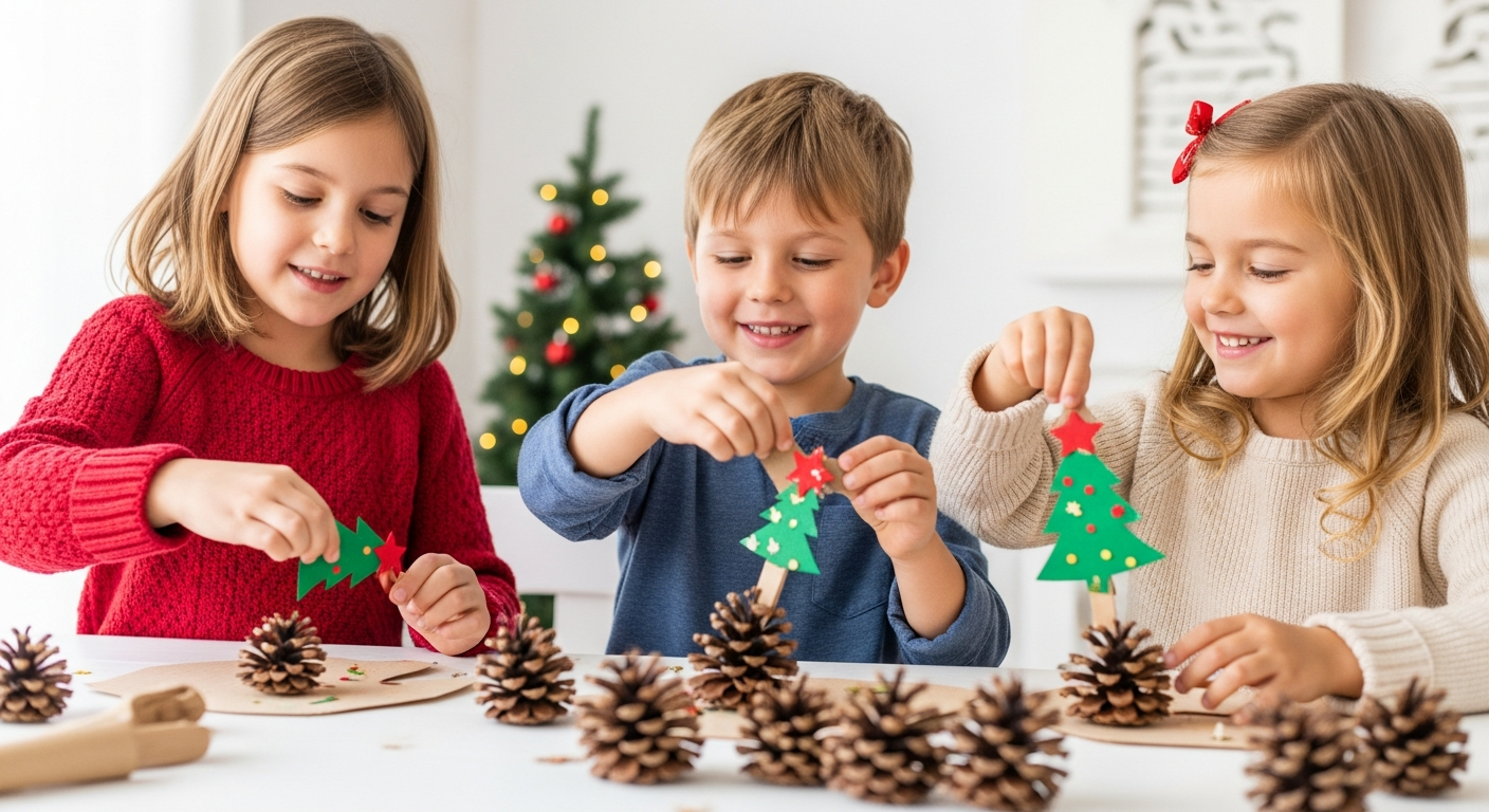 Festive Pine Cone Crafts for Kids Christmas Joy cover image